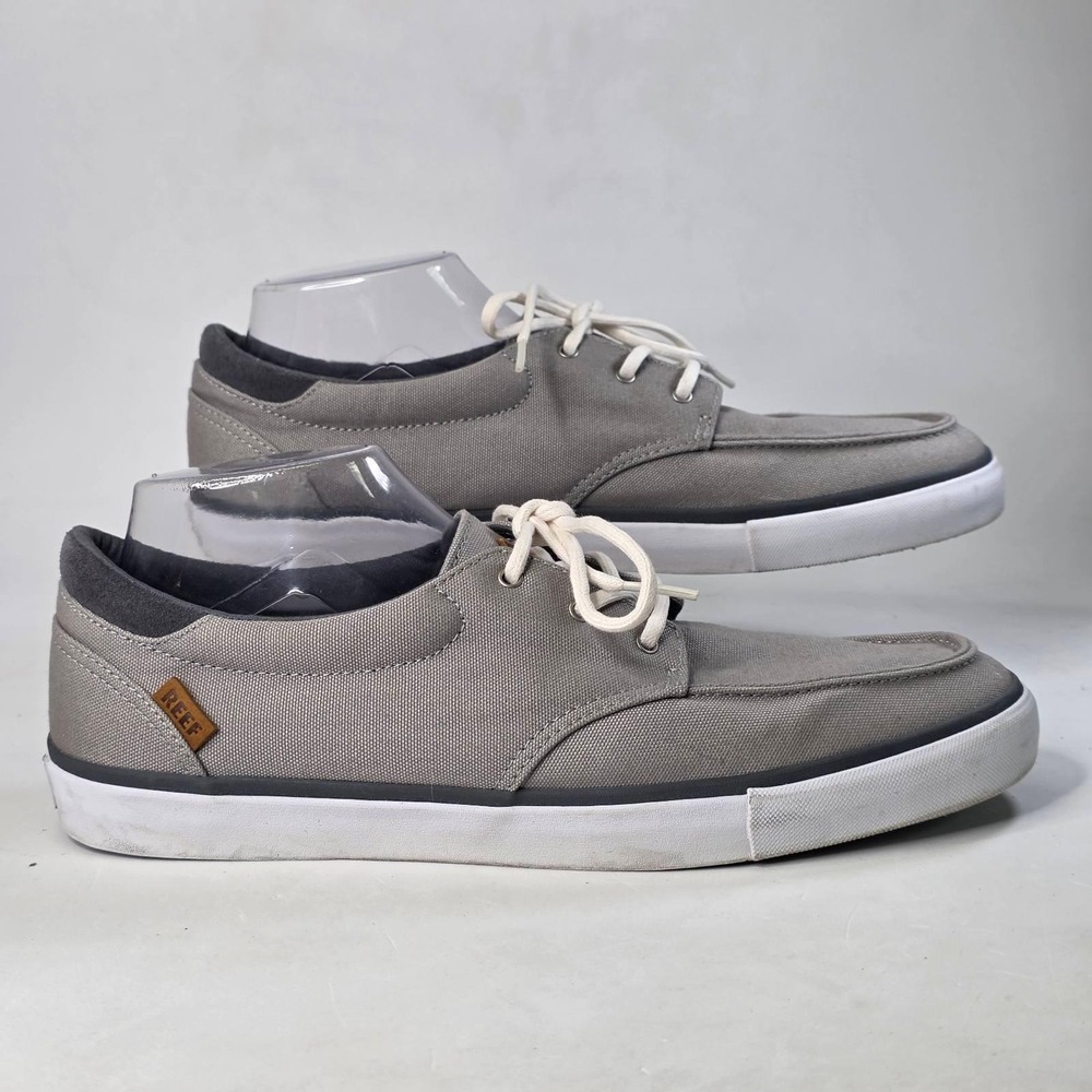 Reef Deckhand 3  Boat Shoes Men's Size 10 Gray Textile Low Top Sneakers RF0A3FE4